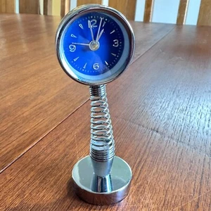 Novelty Quartz Desk Clock on Spring With Alarm Whimsical Quirky Bohemian Retro - Picture 1 of 4