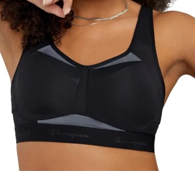 Black Sports Bra Size 36C Champion  Double Dry Underwire High Impact Sports - Image 1 of 4
