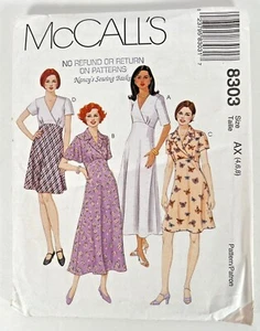 8303 McCalls Sew Pattern Misses Dress in two lengths & Sleeve options Size 4-6-8 - Picture 1 of 4