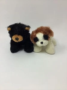 Ganz Webkinz Lil-Kinz St Bernard HS012 and Black Bear HS004 Plush Stuffed Animal - Picture 1 of 11