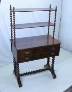 19th Century Victorian Cabinet With Shelves and Compartmentalized Drawers