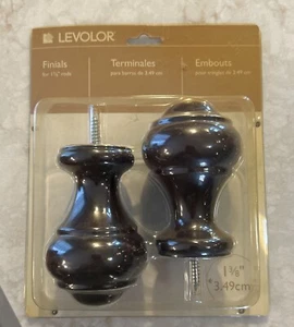 LEVELOR NEW SEALED Finials for 1 3/8" Rods BROWN CHROME FINISH FAST SHIPPING QTY - Picture 1 of 4