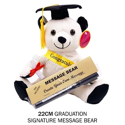 Congratulations Graduation Bear With Pen 22cm Graduation Signature Message Gift - image 1 of 4