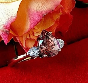 1,98ct.Pink Ritanakiri Zirkon-Diamant-Goldring in 375er GG RG 17,5, 2,2gr.❤️❤️❤️ - Bild 1 von 11