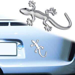 3D chrome gecko design lézard badge emblème coffre voiture autocollant accessoires