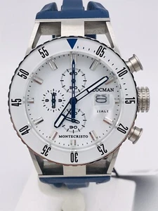Watch Locman MonteCristo Chrono 512BLWBL/690 Blue Rubber Discounted New - Picture 1 of 8