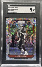 2020 Panini Prizm JOE BURROW RC Rookie No Huddle Negative Disco SGC 9 Mint RC