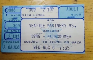 1986 Kingdome MLB Seattle Mariners vs Oakland Aug 6th Ticket Stub - Picture 1 of 1