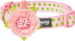 Blueberry Pet 4 Patterns Adjustable Flocking Dog Collar with Artificial Silk Flo - Picture 1 of 7