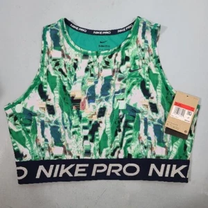 Nike Pro Dri Fit Tight Fit Sport BH zugeschnitten Training Tank Top grün Größe Large - Bild 1 von 9