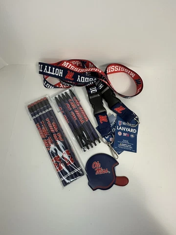 Lot Of Ole Miss Rebels Fan Gear - Lanyards, Magnet, Pens, Pencils Cover