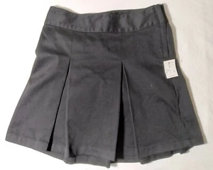 Cat & Jack Skort Girls Sz 7 Ebony Black Pleated Flat Front Adj Skirt Shorts New - Picture 1 of 9