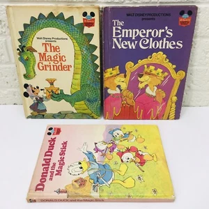 Lot of 3‼ VTG‼ HTF‼ Disney's Wonderful World of Reading HC Books •Magic Grinder+ - Foto 1 di 10