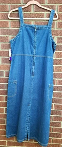 Vintage Sydni Jordan Denim Jean Dress Jumper Zip Up 100% Cotton - Picture 1 of 9