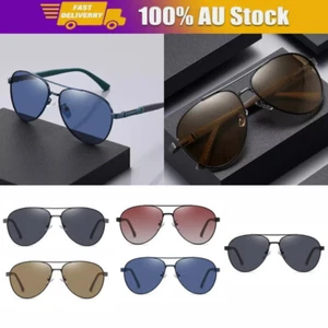 Night Vision Anti UV400 Eyewear Metal Large Frame Unisex Polarized Sunglasses - Picture 1 of 20