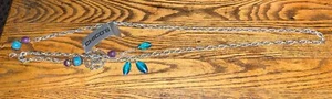 Chicos Mixed Metal Bead Swag Charm Medallion Chain Belt  51”Long - Picture 1 of 4