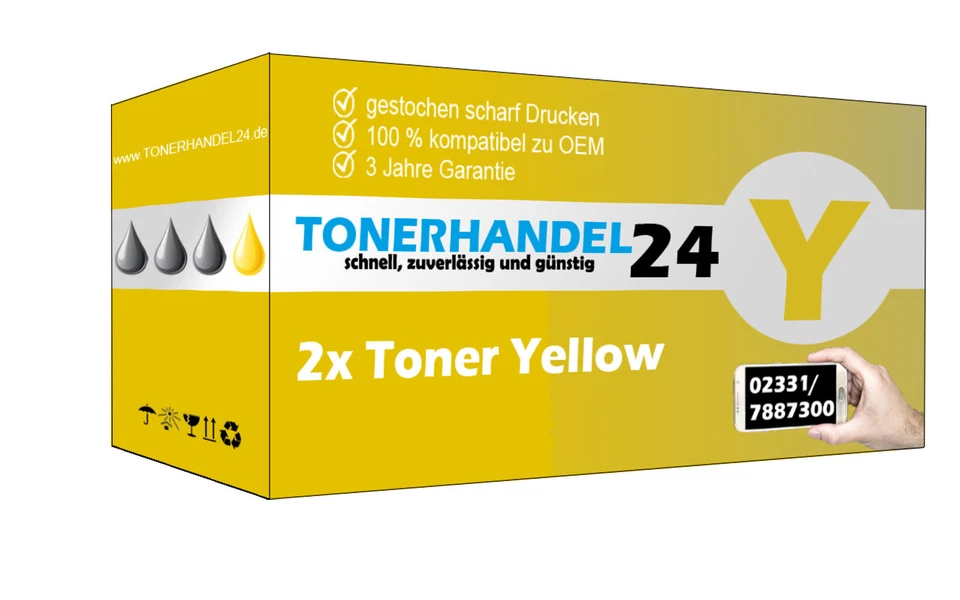 2x Toner Yellow Gelb 125A CB542A kompatibel für HP Laserjet CP1510 CP1514n - Bild 1 von 1