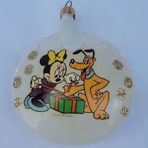 Minnie Mouse And Pluto Christmas Ornament Disc Discus Walt Disney Company WDC