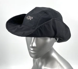 Outdoor Research OR adult size L Black Boonie Hat Rain Hiking Chin Strap Goretex - Picture 1 of 13