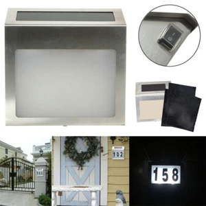 Solar Powered House Door Number LED Light Wall Plaque Doorplate Modern Lamp US - Picture 1 of 10