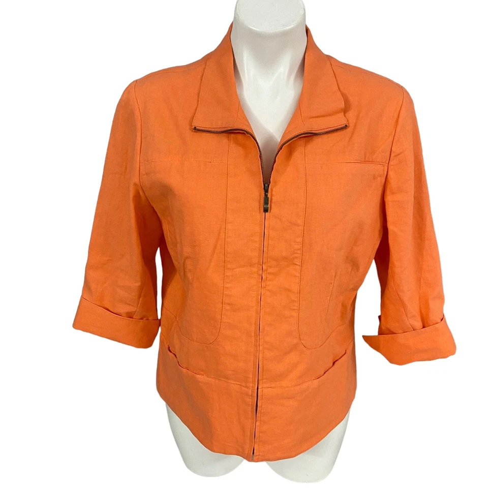 Женская куртка Coldwater Creek Blazer размер 10 Harvest Fall Halloween Work на молнии - Изображение 1 из 4