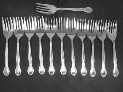 Garfo de salada Walco ALTA QUALIDADE Allustra aço inoxidável conjunto de 12. Comprimento 6 3/8" - Imagem 1 de 2