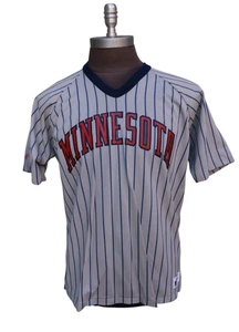 NWT Vtg Rawlings 80's Made in USA Minnesota Twins Gray Away Jersey No Player XL - Picture 1 of 9