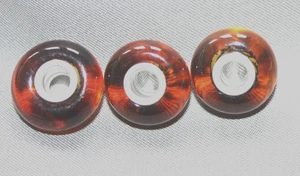 CHAMILIA GLASS MURANO BROWN CHARM BEAD WITH 925 SILVER ENDS X 2 OFF - Picture 1 of 3