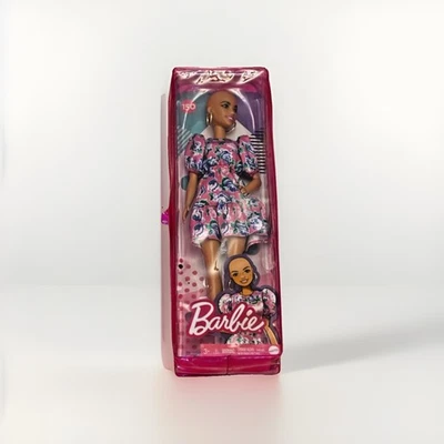 芭比时尚娃娃 #150 无头发穿粉色花卉连衣裙秃头新品 — 第 1/4 张图片