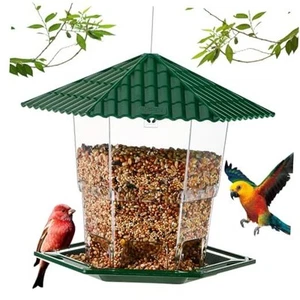 Bird Feeders for Outdoors Hanging Bird Feeder Wild Birds Seed, Green B - Picture 1 of 8