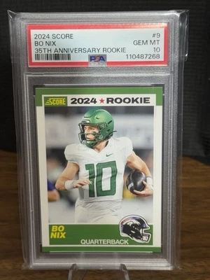 Pontuação 2024 - 35º Aniversário Rookie Bo Nix #9 (RC) - GEM ESTADO PERFEITO 💎PSA 10 BRONCOS - Imagem 1 de 4