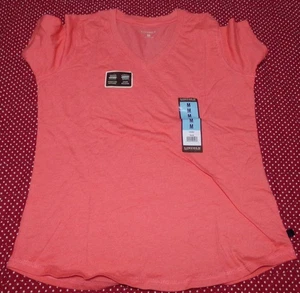 NWT LINCOLN OUTFITTERS WOMENS SIZE M CORAL SHORT SLEEVE V-NECK TEE STAIN RESIST - Picture 1 of 2