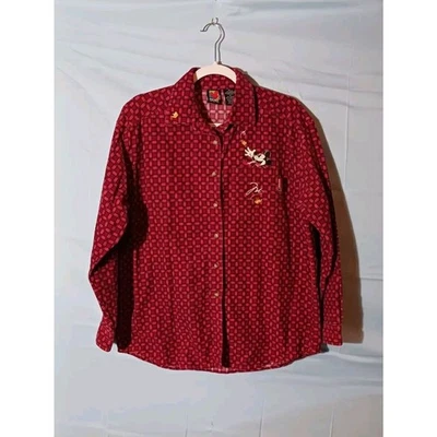 Camisa Mickey Unlimited Para Mujer Mediana Roja Franela a Cuadros Abotonada Mickey Mouse Foto 1 de 4