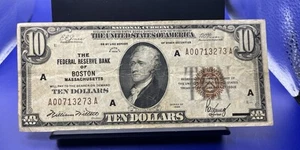 1929 $10 Boston Federal Reserve Bank Note - CH 1988 Series - Picture 1 of 2