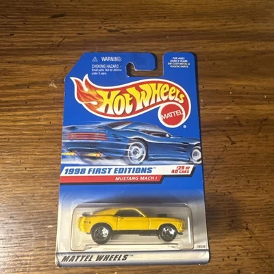 Hot Wheels #670 1998 primera edición 29/40 Mustang Mach 1 variante amarilla con 5 radios Foto 1 de 4