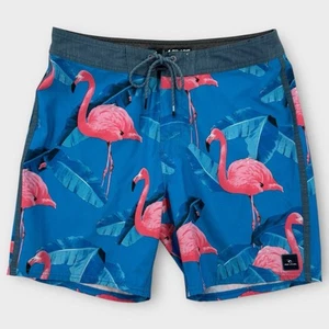 Rip Curl Mirage Board Shorts Mens 33 Flamingo Surf Swim All Over Print Birds - Picture 1 of 7