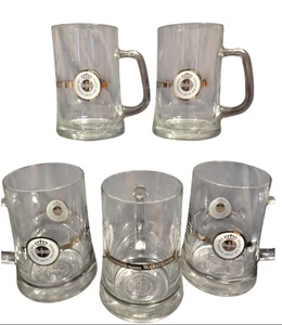Set of 5 Warsteiner Glass Beer Mugs Made in Germany 0.5L Liter 5 ¾” Tall  - Picture 1 of 3