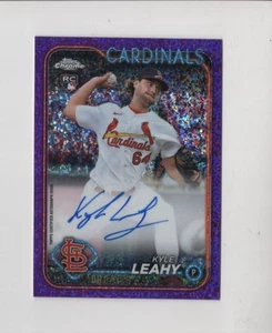 KYLE LEAHY 2024 TOPPS CHROME ROOKIE AUTOGRAPH PURPLE SPECKLE REFRACTOR #D /299 - Picture 1 of 2