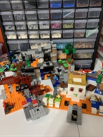 Lego Minecraft Set Lot  (21129, 21126, 21147, 21145)  Mostly Complete