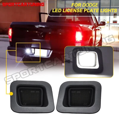 Smoked LED Rear License Plate Lights Lamp For 2003-2018 Dodge RAM 1500 2500 3500 - Image 1 of 4