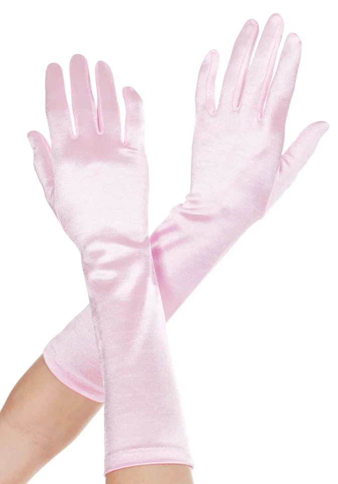 Guantes de disfraz de satén rosa Foto 1 de 1