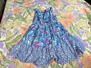Lilly Pulitzer Blue Pink Seashell Infant Sleeveless Dress - 18 Months - Picture 1 of 2