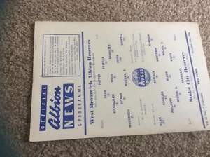 1960/1 WBA WEST BROM RES V STOKE CITY RES - Picture 1 of 1