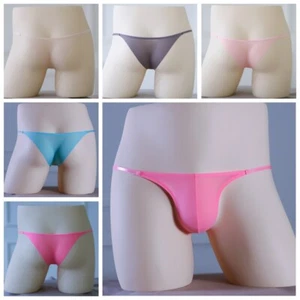 2 x Men Gay Sheer Briefs Thongs G-string T Back Underwear Underpants Sexy - Picture 1 of 21