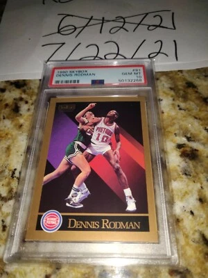 1990 Skybox Dennis Rodman / Larry Bird #91 PSA 10 GEM MINT NEW PSA CASE - Изображение 1 из 2