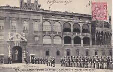 Carte postale postcard MONACO 804 gardes d'honneur carabiniers timbrée 1910