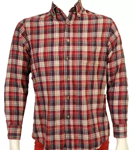 Pendleton Oceanside Plaid Shirt Mens S Red 100% Cotton Long Sleeve Button Down - Picture 1 of 7