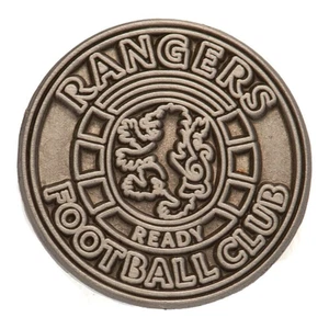 Rangers FC Club de Fútbol Metal Antigüedad Plata Crest Prendedor Pin Oficial Rfc - Imagen 1 de 2