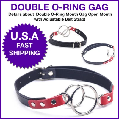 Mordaza boca abierta bondage con doble junta tórica y correa ajustable sujeción juego de rol Foto 1 de 4