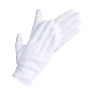 Guantes de algodón blanco de 20 piezas para manos secas joyería de monedas inspección de plata - Imagen 1 de 3